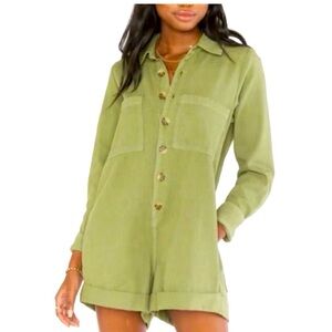 Show Me Your MuMu Range Romper in Olive Green